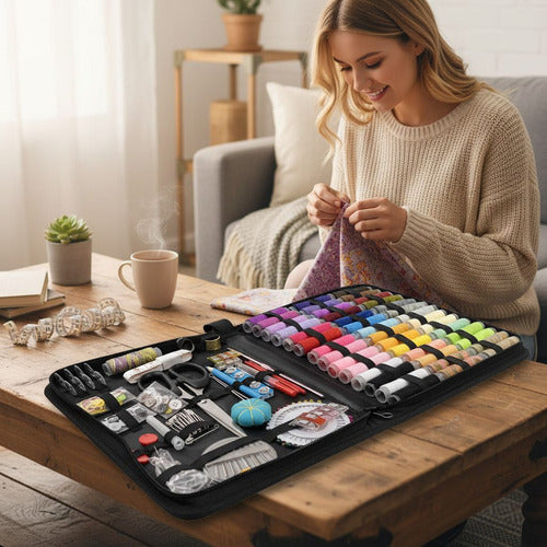 Set Costura Costurero Bordado Con Estuche 200pcs - Norplat Multicolor