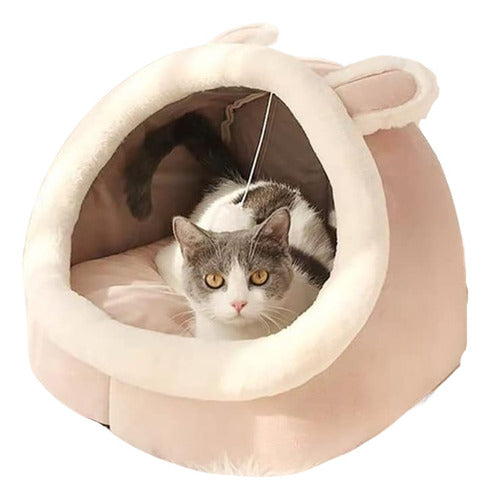 Casa Cama Plush Iglú Nido Mascota Perro Gatos - Wuf Rosa Claro 02
