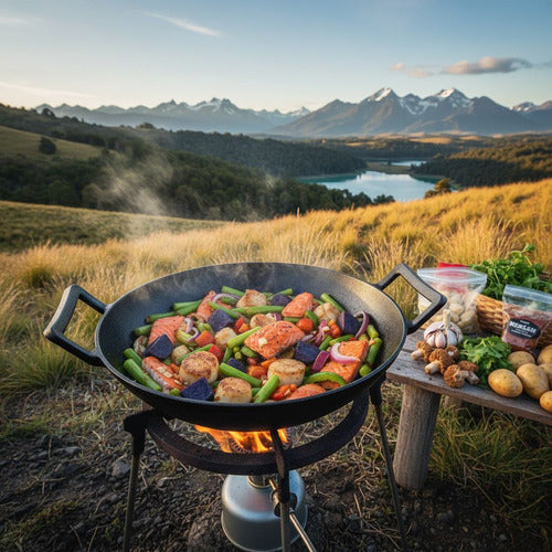 Wok De Hierro Fundido 32 X 9 Cm Redondo - Norplat Negro