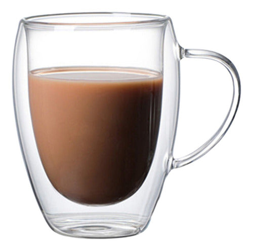 Tazon Café Leche Te Doble Pared 450ml Frio Caliente - Cukin Transparente Dv450
