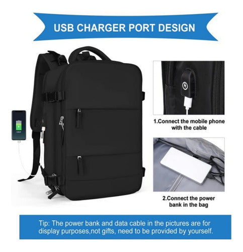 Mochila Notebook Viaje Ligera Vuelo Cabina Mano - Norplat Gris Liso