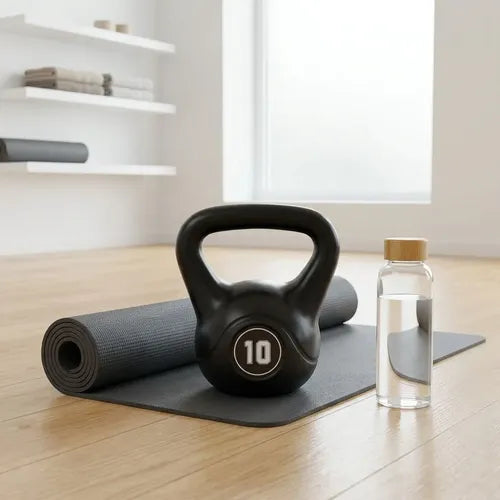 Pesa Rusa Norplat Kettlebell 10kg - Entrenamiento Fitness Negro