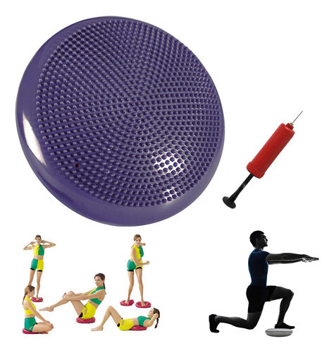 Disco De Balance Y Equilibrio Mini Bosu Erizo Yoga - Norplat Púrpura