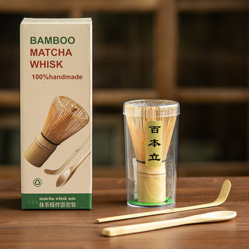 Batidor Infusor Revolvedor De Bambú Set Te Matcha - Norplat - Marrón Claro