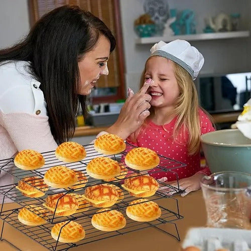 Rejilla Triple Apilable Enfriar Galleta Reposteria - Norplat Negro