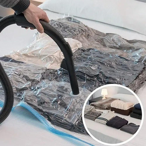 Set 10 Bolsas Al Vacio P/ Ropa Viaje Sellado 90x120 Norplat Transparente