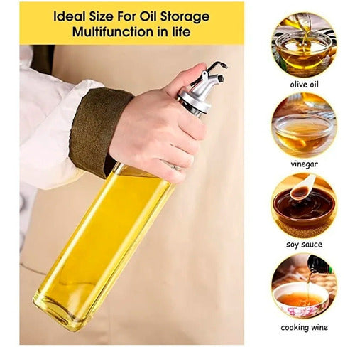 2 Botellas Vidrio 500ml Dispensador Aceitero Vinagre Norplat