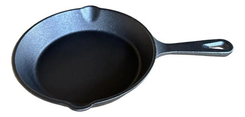 Sarten Redondo Hierro Fundido 16cm Provoleta Cocina Norplat Negro