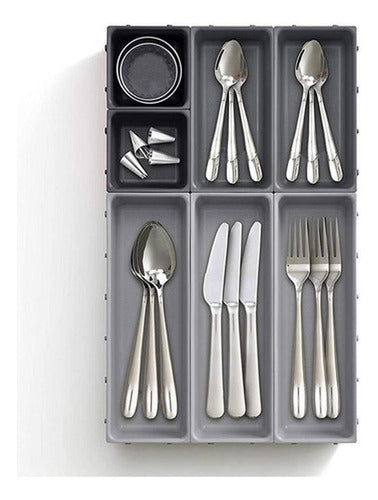 Organizador Cubiertos Servicio Cajon 7u Desmontables Norplat Gris