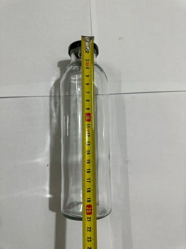 Botella De Vidrio 475cc Pack De 42 Unidades Con Tapa - Cukin Negro