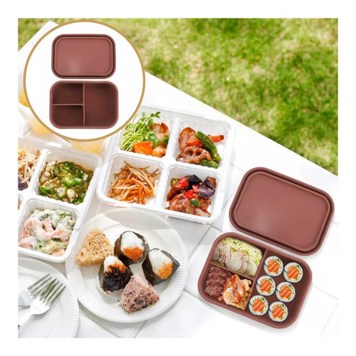 Lonchera Escolar Bento Box Tupper Taper Plástico Hermético Gris