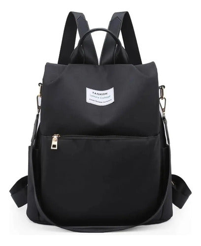 Mochila Bolsa De Mujer Impermeable Tik Tok Viral - Norplat Negro Liso