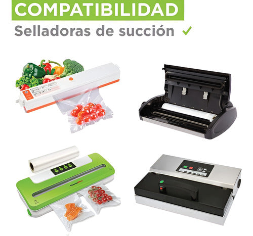 100 Bolsas Para Sellar Al Vacio 20x25 Vacío Espesado Norplat Transparente