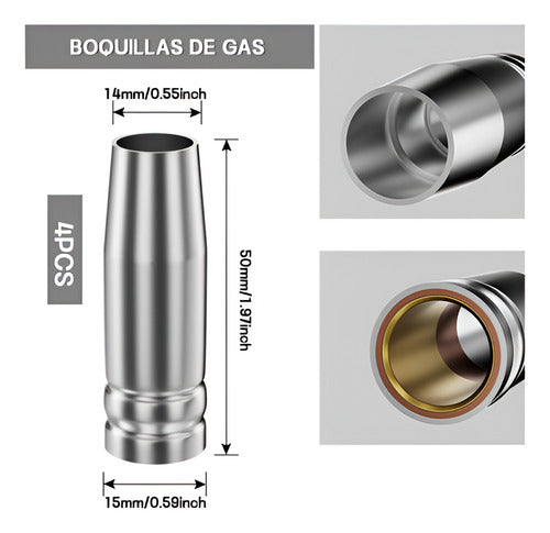 25u Punta Boquilla Contacto Soldadura 15ak Norplat