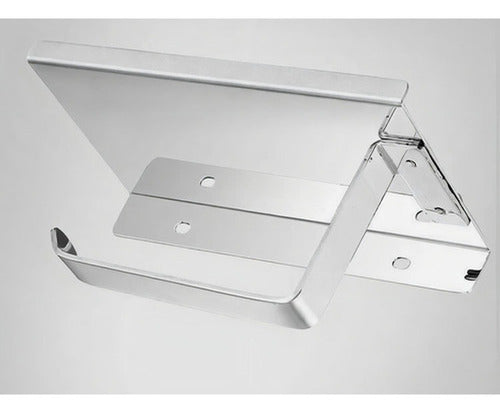 Porta Rollo Papel Higiénico Confort Soporte Celular Norplat Plateado