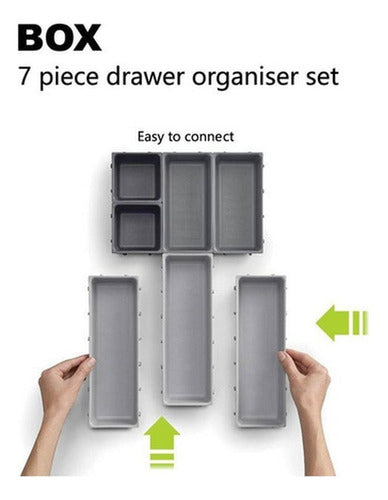 Organizador Cubiertos Servicio Cajon 7u Desmontables Norplat Gris