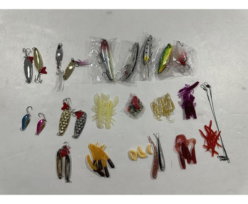 Kit 104 Piezas Señuelo Cebo Moscas Anzuelos Pesca - Norplat Plateado