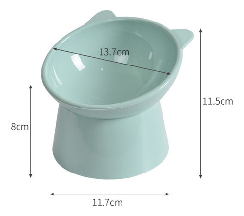 Cuenco Para Mascotas Inclinado Elevado Para Gatos Perros Wuf Azul