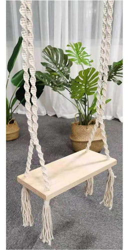 Columpio De Madera Para Niños Fácil De Amarrar - Norplat Madera Clara