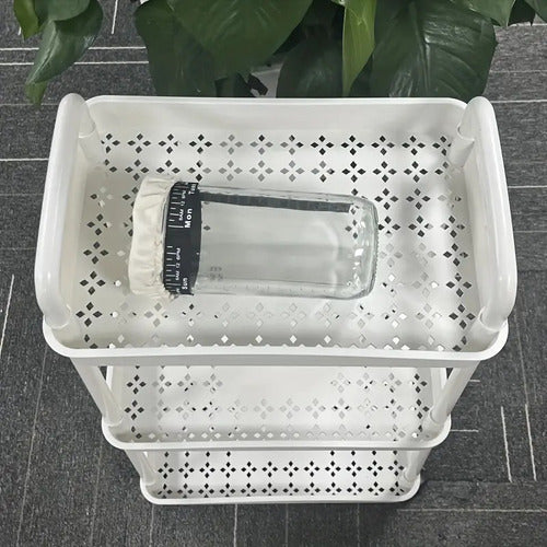 Carrito Carro Organizador Ruedas Multiuso 3 Niveles Norplat Blanco