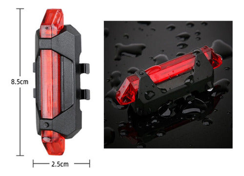 Pack 2 Luces Led Bicicleta Usb Trasera Y Delantera - Norplat Negro