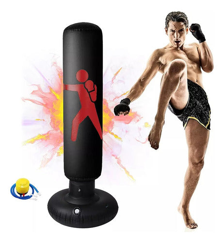 Saco De Boxeo De Pie Inflable 160cm + Bomba De Pie