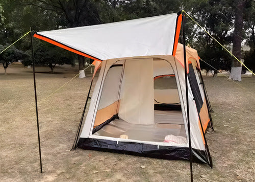 Tienda Familiar 8 A 12 Personas Impermeable Carpa Camping Naranja