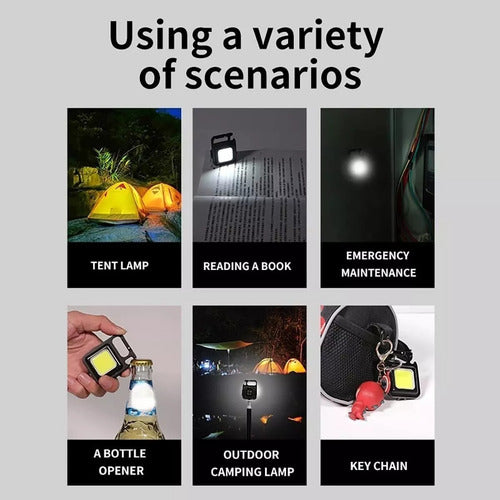 2 Linternas Led 800lm Recargable Potente Magnetica - Norplat Negro