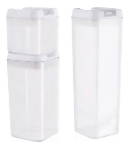 Set 3 Contenedores Transparentes Herméticos Con Tapa - Cukin Blanco