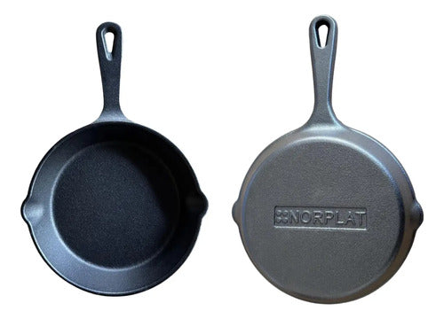 Sarten Redondo Hierro Fundido 16cm Provoleta Cocina Norplat Negro