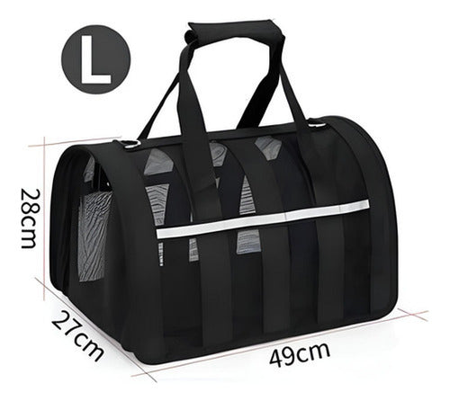 Bolso Transporte Mascota Norplat - Transportador Perro Gato Negro
