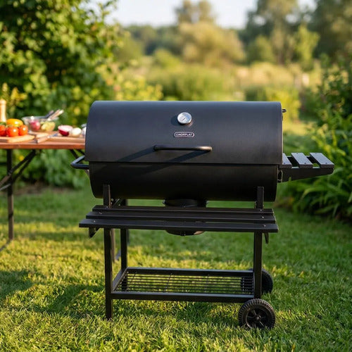 Parrilla Carbón Olavi Norplat Bbq Grill Asado Con Tapa Rueda Negro