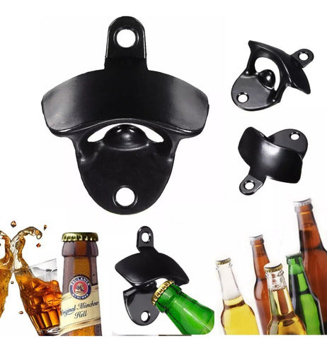 10 Destapador Abridor Botellas Cerveza Montaje Pared Norplat Negro