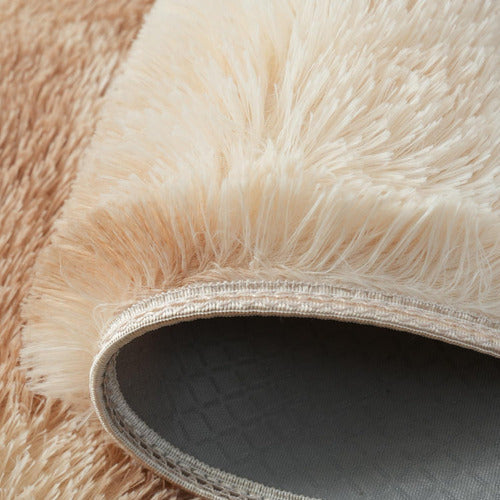 Alfombra Bajada De Cama Peluda 160x60cm 3cm Suave - Norplat Beige Camel Liso