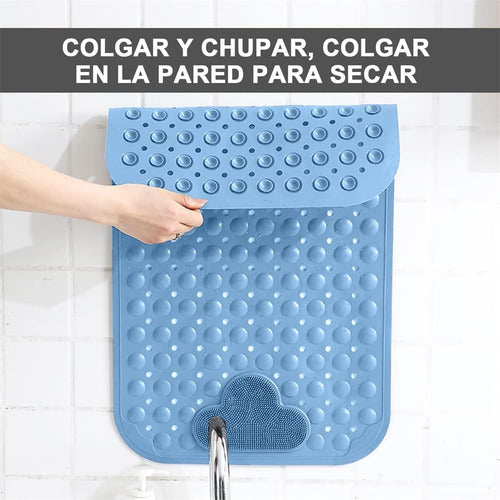Piso Goma Antideslizante Para Ducha Tinas Alfombra - Norplat Azul