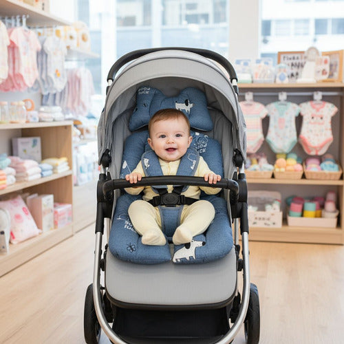 Cojín Cubre Coche Bebé Protector Asiento Colchón - Norplat Azul