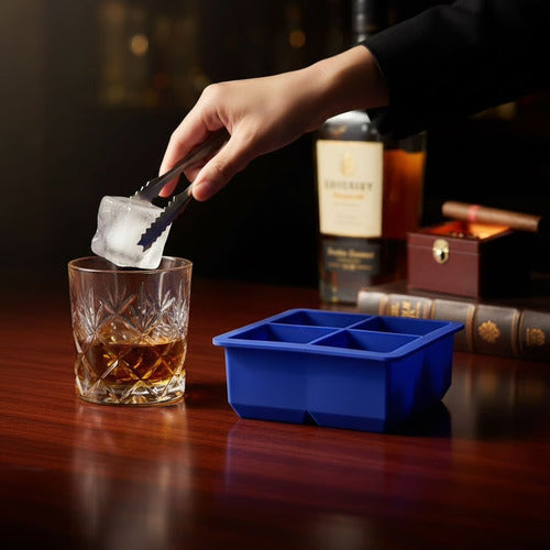 Molde De Silicona Para Cubos De Hielo 5cm - Cukin Azul Eléctrico