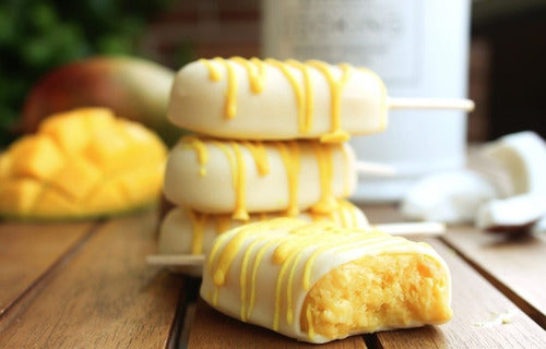 Kit 4 Moldes Para 4 Helados Silicona + 200 Palitos - Norplat Blanco