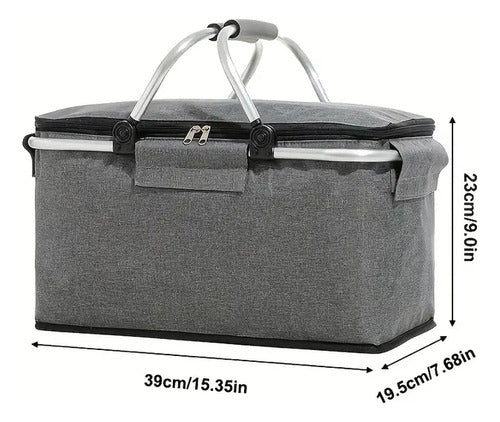 Norplat Canasta Termica Plegable Cooler Portatil Camping Gris
