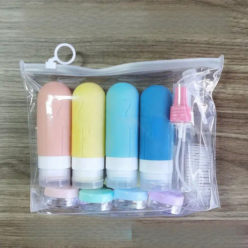 Set De Viaje Botellas Plásticas Dispensadoras 17 Pcs Norplat Pelicano