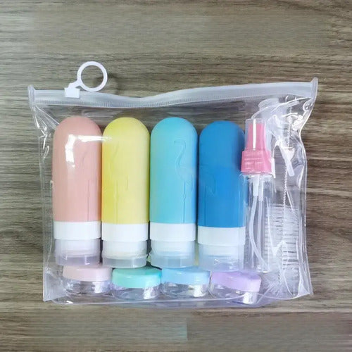 Set De Viaje Botellas Plásticas Dispensadoras 17 Pcs Norplat Pelicano