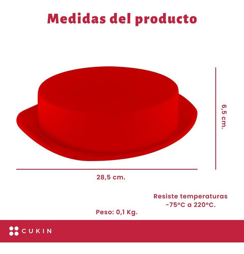 Molde De Silicona Redondo Para Torta O Tarta - Cukin Rojo