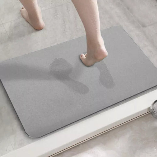 Alfombra Piso Baño Diatomita Secado Ultra Rápido - Norplat Gris Lisa