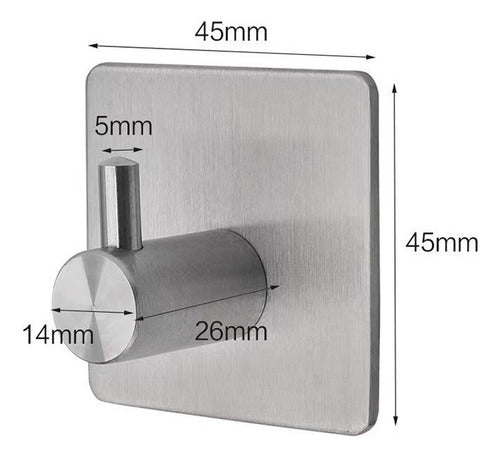 Set Baño Toalleros Porta Confort Acero Inoxidable - Norplat Plateado