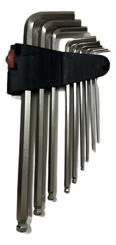 Set Juego De 9 Llaves Allen Hexagonal Cromo Vanadio Norplat
