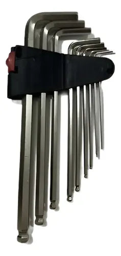 Set Juego De 9 Llaves Allen Hexagonal Cromo Vanadio Norplat