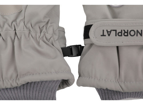 Guantes Térmicos Invierno Ski Nieve Pantalla Táctil Norplat Gris Claro - M