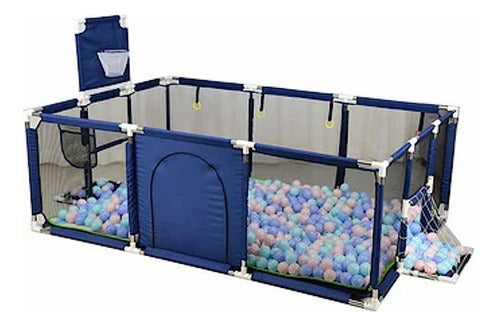 Corral Para Bebe Con Aro De Basket 180cm Seguridad - Norplat Azul