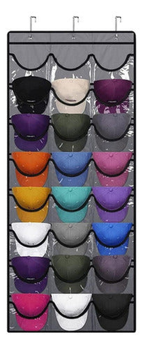 Organizador Gorras Gorros Jockey Detrás De Puerta - Norplat Gris