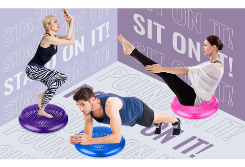 Disco De Balance Y Equilibrio Mini Bosu Erizo Yoga - Norplat Púrpura